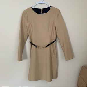 NWOT Le Shop tan belted dress
